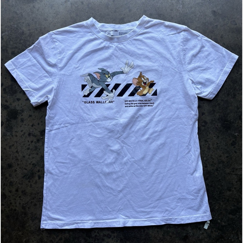 Off-White T Shirt Authentic Tom And Jerry "Glass Wallpaper" Virgil Abloh Size M